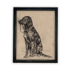 Vintage Framed Canvas Art  // Framed Vintage Print // Black Labrador Painting // Vintage Dog Art// Boys Room or Nursery print //#A-116