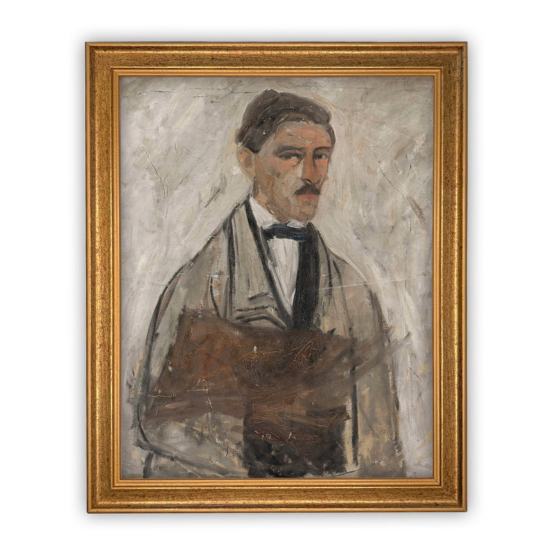 Vintage Framed Canvas Art  // Framed Vintage Print // Vintage Painting // Vintage Portrait of a Man// Farmhouse print //#P-503
