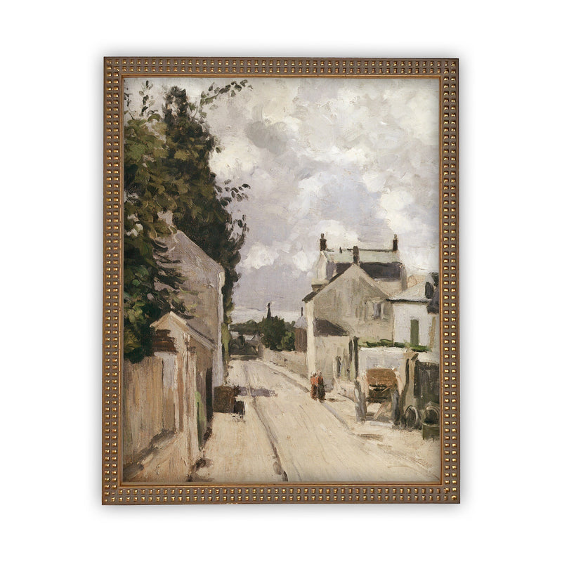 Vintage Framed Canvas Art  // Framed Vintage Print // Vintage Painting // European City Landscape Art // Farmhouse print //#ARC-114