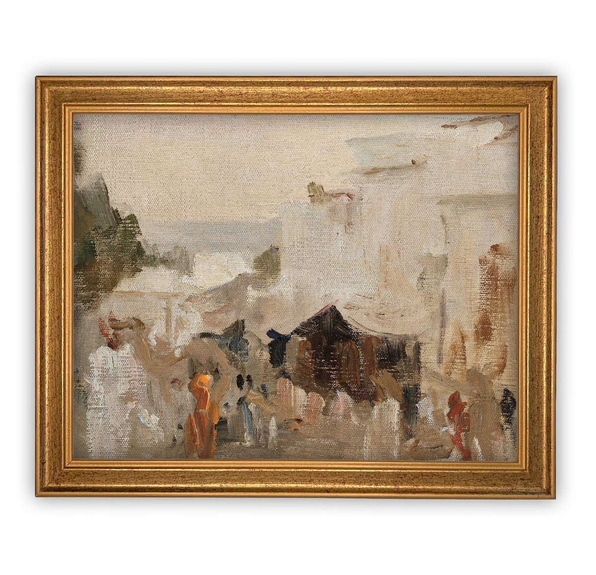 Vintage Framed Canvas Art  // Framed Vintage Print // Vintage Painting // Fall Winter Abstract // Farmhouse print //#LAN-147