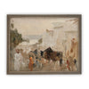 Vintage Framed Canvas Art  // Framed Vintage Print // Vintage Painting // Fall Winter Abstract // Farmhouse print //#LAN-147