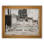 Vintage Framed Canvas Art  // Framed Vintage Print // Vintage Painting // Paris Cityscape Wall Art // Farmhouse print //#ARC-101
