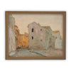 Vintage Framed Canvas Art  // Framed Vintage Print // Vintage Painting // European City Landscape Art // Farmhouse print //#ARC-113