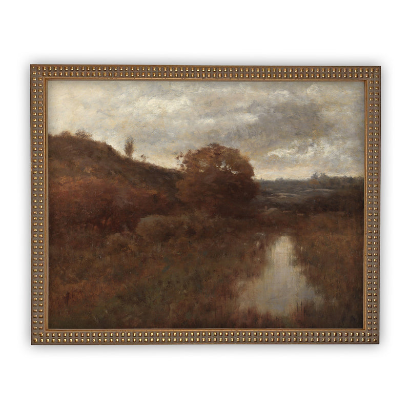Vintage Framed Canvas Art  // Framed Vintage Print // Vintage Painting // Fall Autumn Art // Farmhouse print //#LAN-137