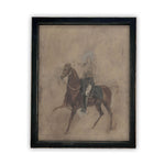 Vintage Framed Canvas Art  // Framed Vintage Print // Vintage Painting // Horse Cowboy Art// Farmhouse print //#A-121