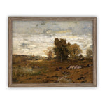Vintage Framed Canvas Art  // Framed Vintage Print // Vintage Painting // Fall Autumn Landscape // Farmhouse print // #LAN-119