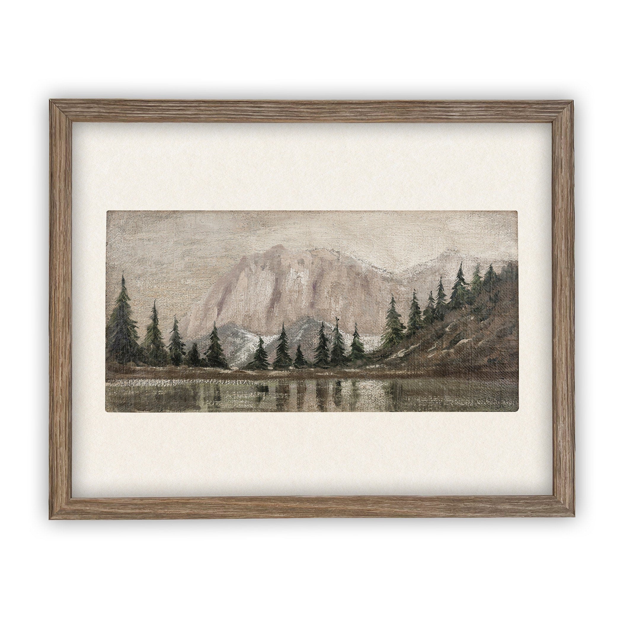 Vintage Framed Lakehouse Cabin Art #CH-301