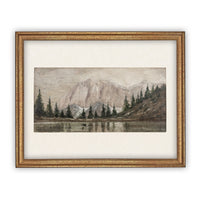 Vintage Framed Lakehouse Cabin Art #CH-301
