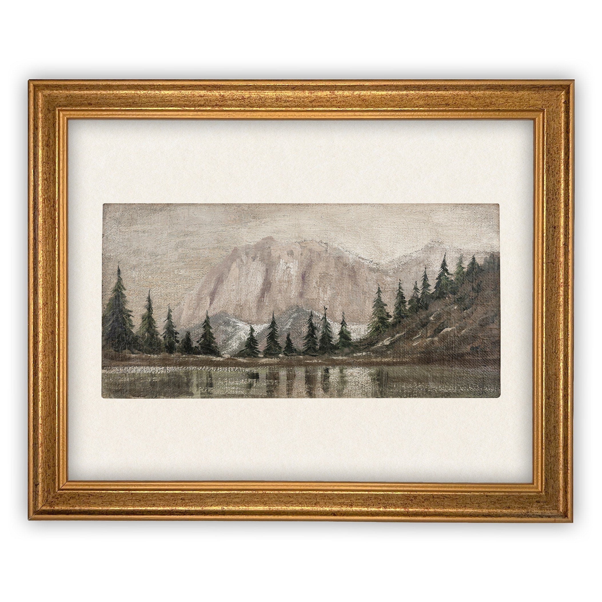 Vintage Framed Lakehouse Cabin Art #CH-301