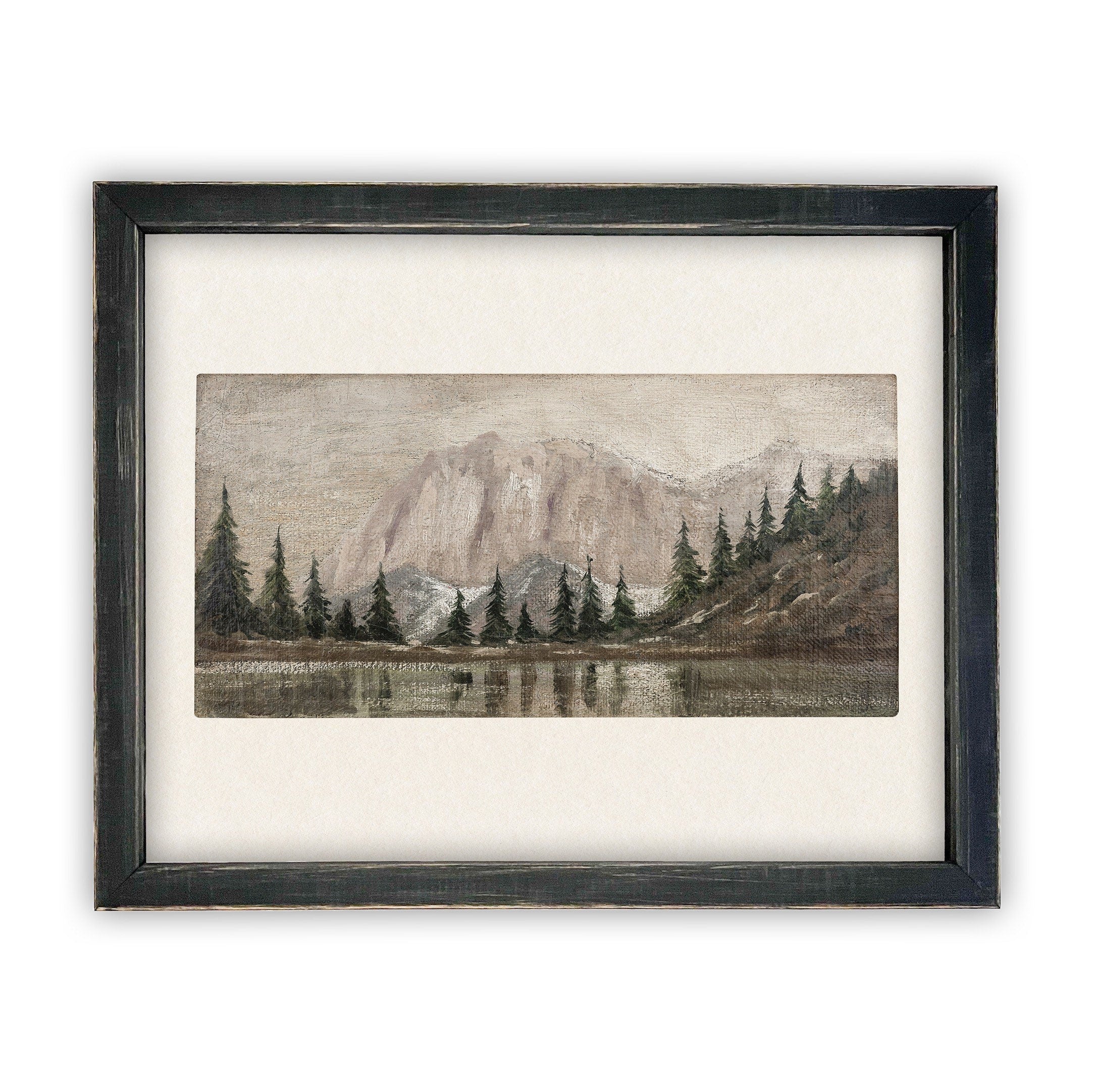 Vintage Framed Lakehouse Cabin Art #CH-301