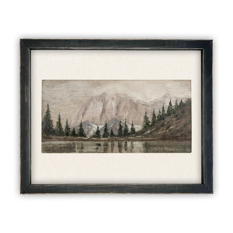 Vintage Framed Lakehouse Cabin Art #CH-301