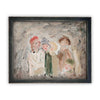 Vintage Framed Canvas Art  // Framed Vintage Christmas Print // Christmas Carolers Painting // Farmhouse print //#CH-304