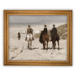 Vintage Framed Canvas Art  // Framed Vintage Print // Vintage Horse Painting // Horse on Beach Art// Farmhouse print //#A-137