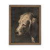 Vintage Framed Canvas Art  // Framed Vintage Print // Vintage Painting // Dog Art // Farmhouse print //#A-151