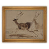 Vintage Framed Canvas Deer Art #CH-305