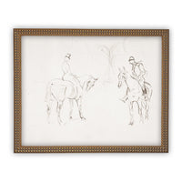 Vintage Framed Canvas Art  // Framed Vintage Print // Vintage Painting // Vintage Horse Sketch Art// Farmhouse print //#A-131