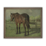 Vintage Framed Canvas Art  // Framed Vintage Print // Vintage Painting // Horse Art // Farmhouse print //#A-123