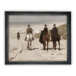 Vintage Framed Canvas Art  // Framed Vintage Print // Vintage Horse Painting // Horse on Beach Art// Farmhouse print //#A-137