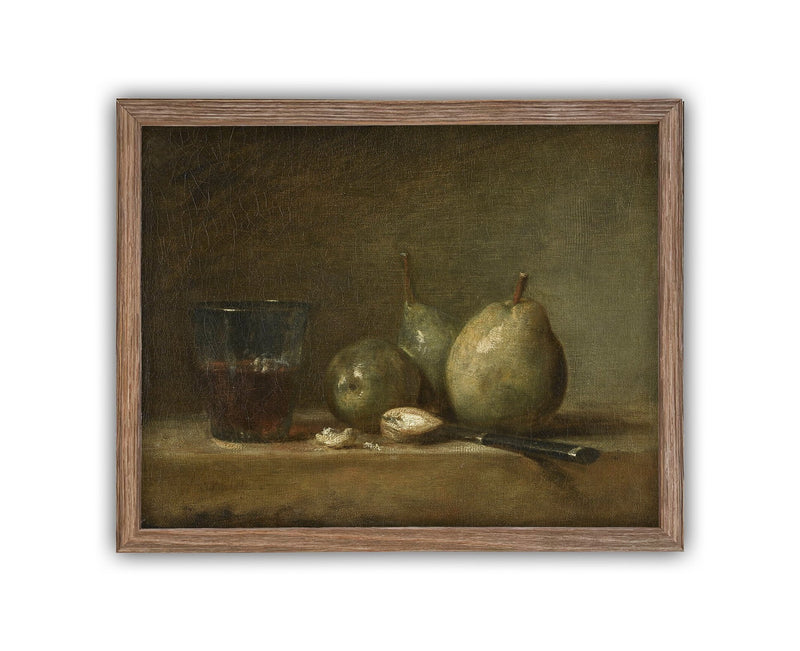 Vintage Framed Canvas Art  // Framed Vintage Print // Vintage Fruit Painting // Still Life Kitchen Painting // Farmhouse print //#ST-606