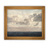 Vintage Framed Canvas Art  // Framed Vintage Print // Vintage Painting // Coastal Beach Seascape // Farmhouse print //#LAN-153