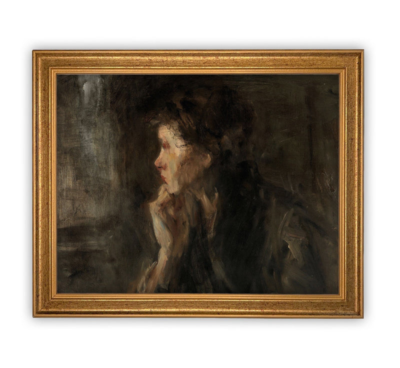 Vintage Framed Canvas Art  // Framed Vintage Print // Vintage Painting // Vintage Portrait of a Woman // Farmhouse print //#P-501