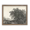 Vintage Framed Canvas Art  // Framed Vintage Print // Vintage Painting // Black White Tree Sketch // Farmhouse print //#LAN-149