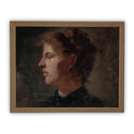 Vintage Framed Canvas Art  // Framed Vintage Print // Vintage Painting // Portrait of a Woman // Farmhouse print //#P-510