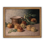Vintage Framed Canvas Art  // Framed Vintage Print // Vintage Apples Still Life Painting // Farmhouse Kitchen Print //#ST-603