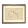 Vintage Framed Canvas Art  // Framed Easter Art // Vintage Rabbit Print // Vintage Bunny Sketch // Girls Room or Nursery print //#A-142