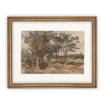 Vintage Framed Canvas Art  // Framed Vintage Print // Vintage Painting // Country Landscape // Farmhouse print //#LAN-114