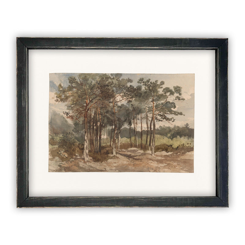 Vintage Framed Canvas Art  // Framed Vintage Print // Vintage Painting // Country Landscape // Farmhouse print //#LAN-114