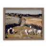 Vintage Framed Canvas Art  // Framed Vintage Print // Vintage Painting // Vintage Landscape Meadow // Farmhouse print //#LAN-164