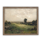 Vintage Framed Canvas Art  // Framed Vintage Print // Vintage Painting // Vintage Green Landscape // Farmhouse print //#LAN-146