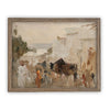 Vintage Framed Canvas Art  // Framed Vintage Print // Vintage Painting // Fall Winter Abstract // Farmhouse print //#LAN-147
