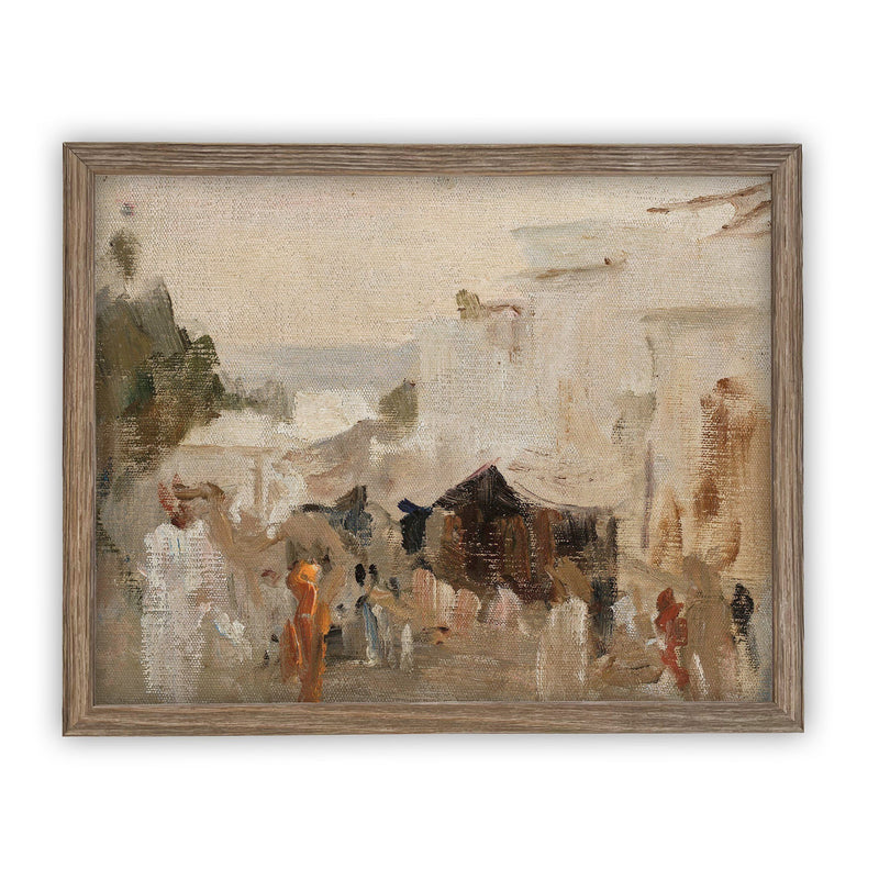 Vintage Framed Canvas Art  // Framed Vintage Print // Vintage Painting // Fall Winter Abstract // Farmhouse print //#LAN-147