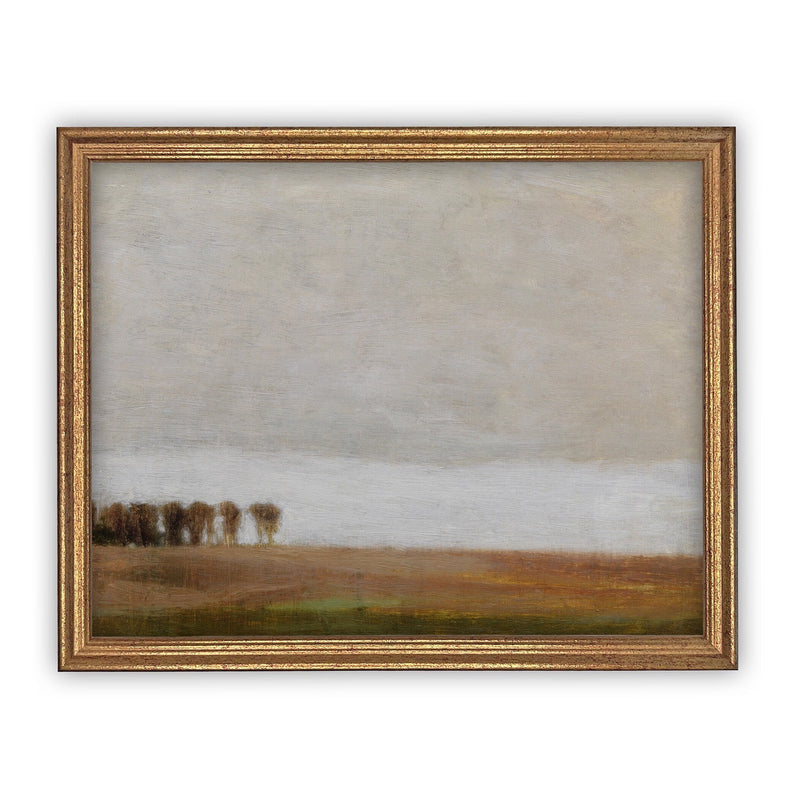 Vintage Framed Canvas Art  // Framed Vintage Print // Vintage Painting // Vintage Fall Landscape Art// Farmhouse print //#LAN-120