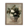 Vintage Framed Canvas Art  // Framed Vintage Floral Print // Vintage White Roses Painting // Still Life Botanical Farmhouse print //#BOT-126