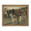 Vintage Framed Canvas Art  // Framed Vintage Print // Vintage Painting // Vintage Horse Art// Farmhouse print //#A-120