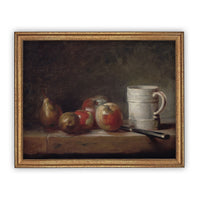 Vintage Framed Canvas Art  // Framed Vintage Print // Vintage Fruit Painting // Still Life Kitchen Painting // Farmhouse print //#ST-600