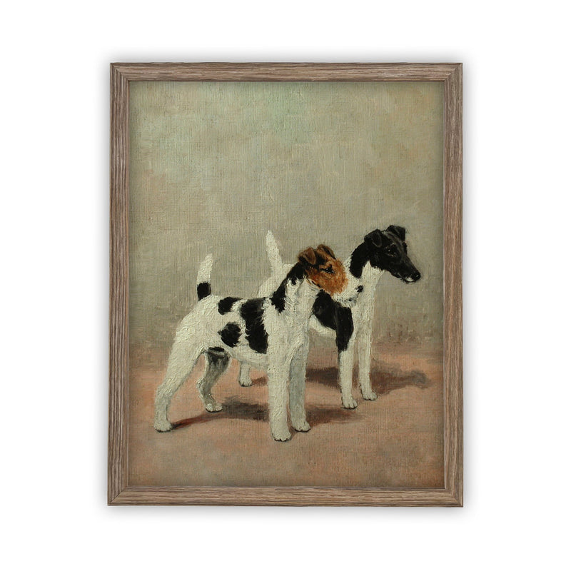 Vintage Framed Canvas Art  // Framed Vintage Print // Vintage Painting // Vintage Dog Art// Boys Room or Nursery print //#A-106