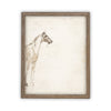 Vintage Framed Canvas Art  // Framed Vintage Print // Vintage Painting // Vintage Horse Sketch Art// Farmhouse print //#A-130