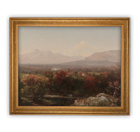 Vintage Framed Canvas Art  // Framed Vintage Print // Vintage Painting // Fall or Autumn Landscape //Farmhouse print //#LAN-112
