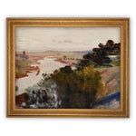 Vintage Framed Canvas Art  // Framed Vintage Print // Vintage Painting // Fall Winter Landscape // Farmhouse print //#LAN-142