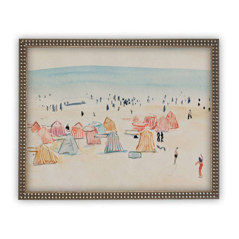 Vintage Framed Canvas Art  // Framed Vintage Print // Vintage Painting // Coastal Beach Art // Beach House print //#LAN-156