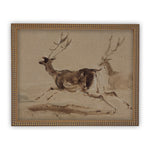 READY to SHIP 12x16 Vintage Framed Canvas Art // Framed Vintage Christmas Print // Framed Deer Painting // Farmhouse print //#CH-305