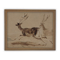 Vintage Framed Canvas Deer Art #CH-305