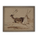 Vintage Framed Canvas Deer Art #CH-305