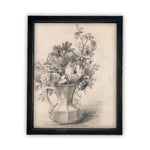 Vintage Framed Canvas Art  // Framed Vintage Print // Vintage Painting // Botanical Floral Sketch // Farmhouse print  //#BOT-114