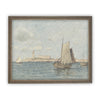 Vintage Framed Canvas Art  // Framed Vintage Nautical Print // Vintage Painting // Sailboat Art // Beach House print //#LAN-183