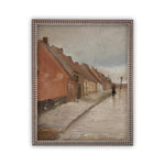 Vintage Framed Canvas Art  // Framed Vintage Print // Vintage Painting // European City Landscape Art // Farmhouse print //#ARC-115